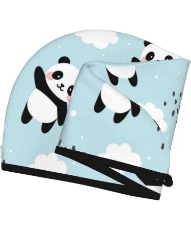 Soft Super Absorbent Microfiber Hair Towel Wrap - Cute Panda Bear Design for Long Curly Thick Hair - Buy Online on GoSupps.com
