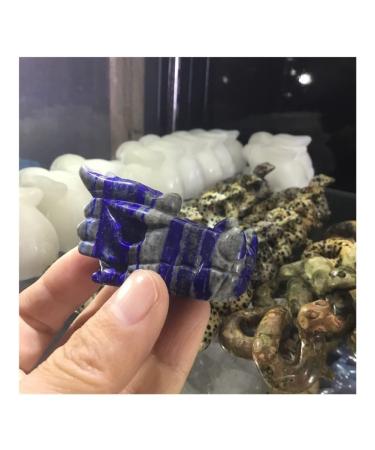 Crystal Natural Lapis Kazuli Stones Hand Carved Dragon Skull Crystal Reiki Minerals Gemstones for Home Decoration Suitable for Home Office Decoration ERTEYIN