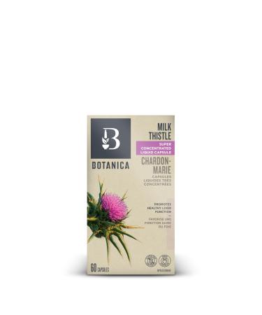 Botanica Milk Thistle Super Concentrated Liquid Capsules with Silymarin 4500 mg dry herb equivalent | 60 Capsules Milk Thistle 60 count (Pack of 1)