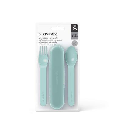 Suavinex Cutlery Set with Box +12m - Forest Green | International Shipping Available - Buy Online on GoSupps.com