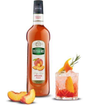 Mathieu Teisseire Peach Syrup For drinks lemonades soft drinks teas cocktails with or without alcohol added to - Buy Online on GoSupps.com