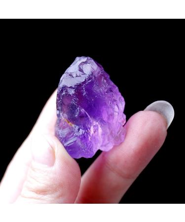 1 Pcs Natural Raw Amethyst Quartz Crystal Rough Stone Specimen Crystal Love Natural Stones and Minerals Fish Tank Full of Texture (Size : 30-40g)