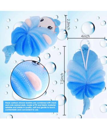 3pc Mermaid Kids Body Loofah Set - Cartoon Shower Sponge for Toddlers - Buy Online on GoSupps.com