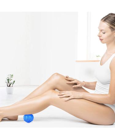 Benvo Spiky Massage Balls Pack of 3 for Pain Relief - Plantar Fasciitis, Back, Shoulder, Foot Muscles, Trigger Point Release - Deep Tissue Massage Roller Lacrosse Balls - Stress Relief and Yoga Tool (Silver/Blue/Purple) - Buy Online on GoSupps.com