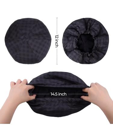 Men's Black Reversible Waterproof Shower Cap with Terry Lining - Adjustable and Large Size - Buy Online on GoSupps.com