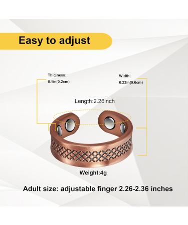 Shop Stylish Copper Rings for Women | Pure Retro Adjustable Magnetic Copper Jewelry Gifts - Buy Online on GoSupps.com