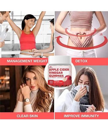 YiLing Apple Cider Vinegar Gummies 1000mg - Immune & Gut Health Support - Delicious Apple Flavor with B12/B6 & Beetroot - Buy Online on GoSupps.com