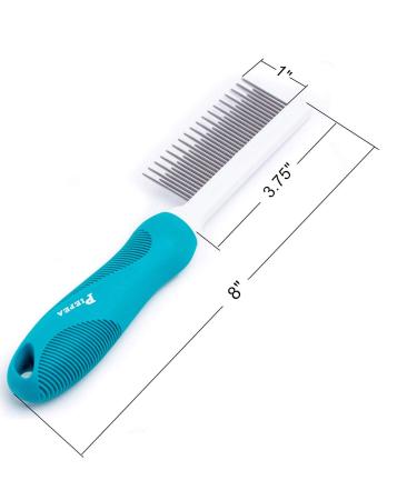 Pet Comb for Dogs & Cats - Long and Short Teeth, Removes Knots, Mats, Tangles - Home Grooming Kit - Buy Online on GoSupps.com