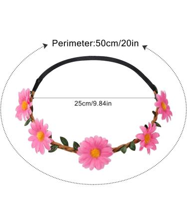 SHSHbuy Flowers Crown Hair Bands 6 Pieces Multicoloured Flower Daisy Headbands Adjustable Elastic Bands for Women Girls Wedding Party Festival - Buy Online on GoSupps.com