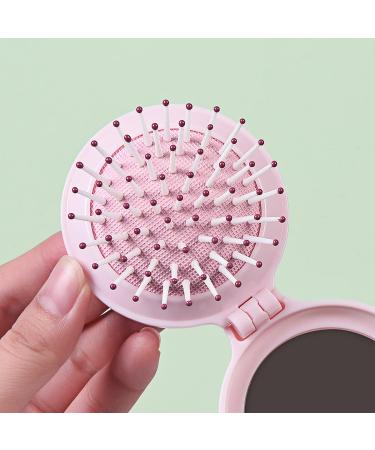 Trikeel Mini Hair Brush with Mirror for Girls - Small Portable Travel Size Pink Brush - Buy Online on GoSupps.com
