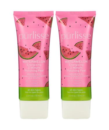 Purlisse Watermelon Energizing 2 Minute Polishing Peel Cruelty-free Paraben & Sulfate-free Brightening & Smoothing 2 Pack