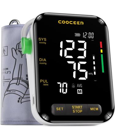 Automatic Blood Pressure Monitor: X8 Digital Blood Pressure Machine Upper arm for Home use with Adjustable BP Cuff(8.7-16.5") - Large Backlit Display (Black)