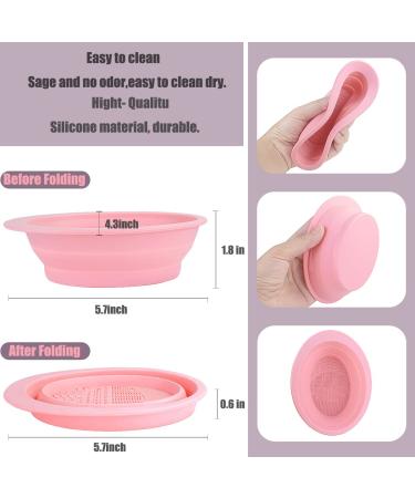 Foldable Silicone Makeup Brush Cleaning Mat - Easy Clean Pink Brush Cleaner Tool - Buy Online on GoSupps.com