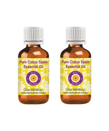 Deve Herbes Pure Cistus Spain Essential Oil (Cistus ladaniferus L) Steam Distilled (Pack of Two) 100ml X 2 (6.76 oz) 3.38 Fl Oz (Pack of 2)