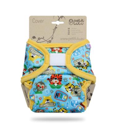 Petit Lulu XL Overpants (12-17 kg) for cloth diapers Velcro (Jungle at school)