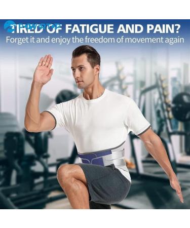 Lower Back Support Belt for Men & Women - 4 Support Struts for Back Pain Relief Scoliosis Herniated Disc - XXL Blue - Buy Online on GoSupps.com