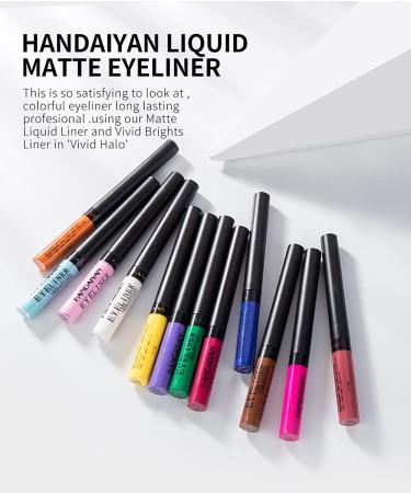 12 Colors Matte Liquid Eyeliner Set | Waterproof Neon Rainbow Eye Liners | Smudge-Proof Halloween Makeup Gift for Women - Buy Online on GoSupps.com