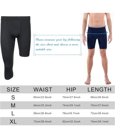 2 Packs Men's 3/4 One Leg Compression Tights - Medium Size | Unisex Athletic Leggings for Basketball Sports - Buy Online on GoSupps.com