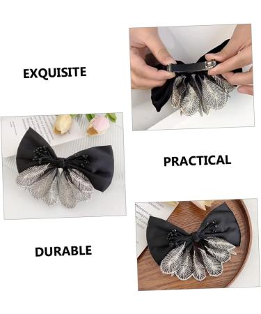 minkissy bow hairpin bow women barrettes Black hair bow headress bow hairpin bow hair barrettes for women xmas bowknot hair ties for women headwear bow woman dense fabric Fabric - Buy Online on GoSupps.com
