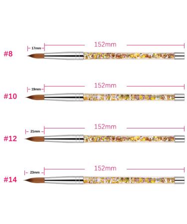 Morovan Acrylic Nail Brush - 1PCS Size 12 Pure Kolinsky Sable Bristles for Nail Art Extension - Ideal for Manicure & Pedicure - Includes Special Liquid Glitter Handle - Buy Online on GoSupps.com