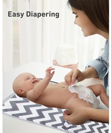 2Pcs Portable Waterproof Baby Changing Mat Set - Grey | 60 X 37cm | Lightweight & Easy to Clean | Ideal for Travel & Home Use - Buy Online on GoSupps.com