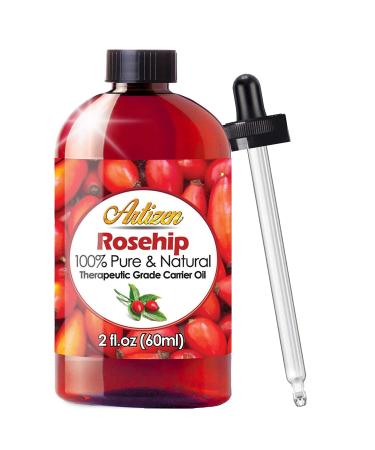 Artizen 2oz Rosehip Oil Pure & Natural - Cold Pressed & Harvested from Fresh Roses Bushes & Rose Seed - Rose Hip Oil for Your Skin Face Nails Hands