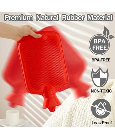 Rubber Hot Water Bottle with Cover - 3L Pain Relief Bag for Menstrual Cramps & Hot/Cold Compress (Grey - Buy Online on GoSupps.com