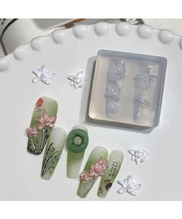 3D Lotus Flower Nail Design Silicone Mould Epoxy Resin Shapes Lotus Flower Carving Nail Stamp Silicone Mould Flowers Floral Lotus Leaf Nail Decoration Nail Design Nail Art Mould Silicone Moulds Nail - Buy Online on GoSupps.com