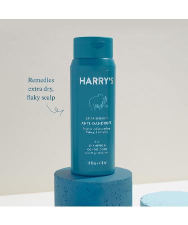 Harry's Men's Extra Strength Anti Dandruff 2-in-1 Shampoo & Conditioner - 2% Pyrithione Zinc 14 fl oz 3ct | International Shipping Available - Buy Online on GoSupps.com