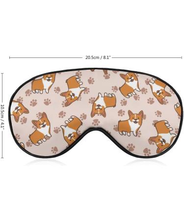 Cartoon Corgis Sleep Mask Eye Cover for Sleeping Blindfold with Adjustable Strap Blocks Light Night Travel Nap for Men Women - Buy Online on GoSupps.com