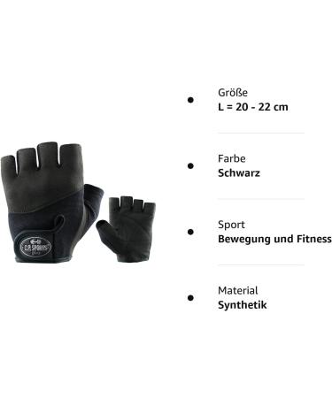 C.P.Sports Iron Glove Comfort | Padded Training Gloves for Men & Women | Weight Training Bodybuilding Gym Fitness & Cycling | Size L (20-22 cm) - Buy Online on GoSupps.com