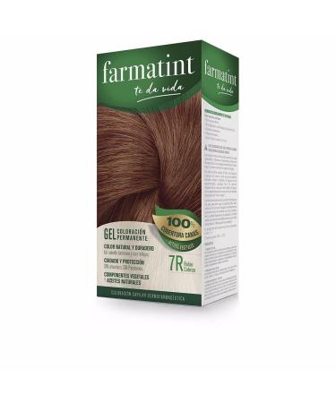 FARMATINT Farmatint Gel 7R Copper Blonde. Permanent hair dye. Natural hair color that lasts. Ammonia-free paraben-free paraffin-free and silicone-free. Easy-to-apply natural hair color.