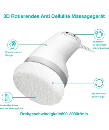 Electric Cellulite Massager - Anti-Cellulite Device for Belly Buttocks & Legs | 6 Washable Pads for Smoother Tighter Skin - Buy Online on GoSupps.com