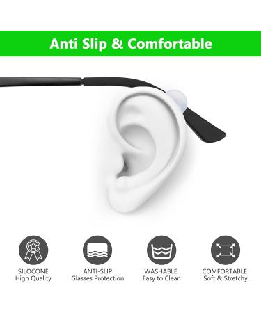 YR Adjustable Eyeglass Hooks - 10 Pieces Silicone Ear Savers for Masks & Glasses - Comfortable Mask Strap Extender for Adults & Kids - White - Buy Online on GoSupps.com