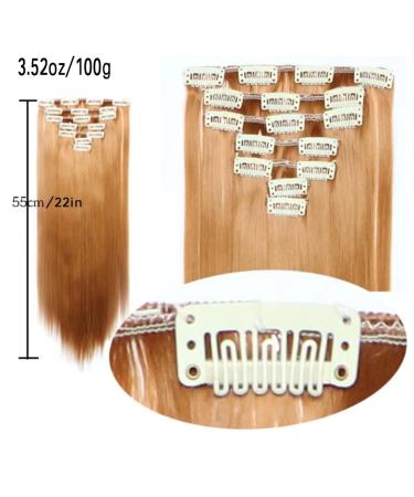 Iluu 22 Straight Synthetic Clip-in Hair Extensions | #30 Strawberry Blond | 16 Clips | Various Styles for Women - Buy Online on GoSupps.com