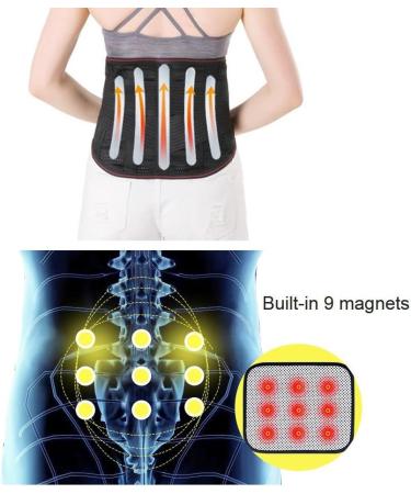Lumbar Support Lower Back Belt Brace Pain Relief Adjustable Fixed Lumbar Correction Breathable Protective Gear (Black X) - Buy Online on GoSupps.com