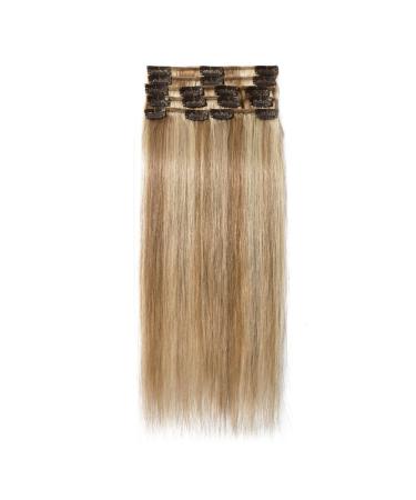 Buy SEGO Clip-In Hair Extensions - 100% Remy Human Hair 22 Smooth White/Brown/Light Blond #12P613-1 75g - Thin 8 Bricks for Easy Styling - Buy Online on GoSupps.com