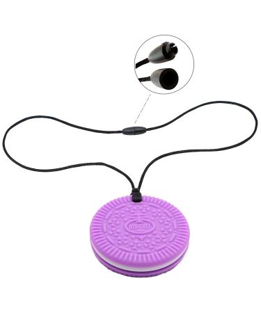 Sensory Chew Necklace for Kids & Adults with Autism, ADHD, SPD - Silicone Teething Necklace for Babies - Purple Chew Toy - Buy Online on GoSupps.com