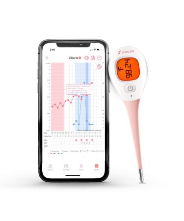 Shecare Digital Basal Body Thermometer for Ovulation with Backlight LCD Display Backlit,Fertility BBT Thermometer High Precision Oral Thermometer,Accurate 1/100th Degree Works with Shecare APP