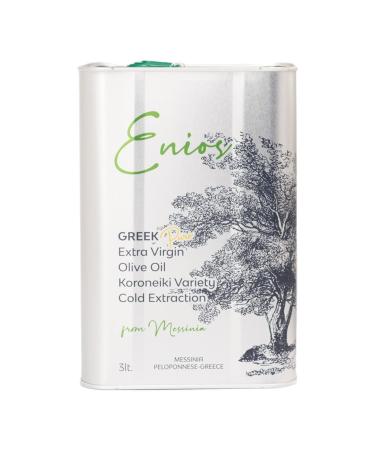 Enios Kalamata Premium Greek Extra Virgin Olive Oil 3L. New Harvest 2023/24! Cold-extraction. Low Acidity Polyphenol-rich.