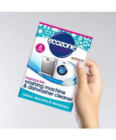 Ecozone Washing Machine & Dishwasher Cleaner Tablets 2-in-1 Treatment Kit Cleans De-scales & De-odorises Fragrance Free Plastic Free Natural Vegan Friendly Plant-Based Cleaning (Pack of 12) 6 count (Pack of 2) - Buy Online on GoSupps.com