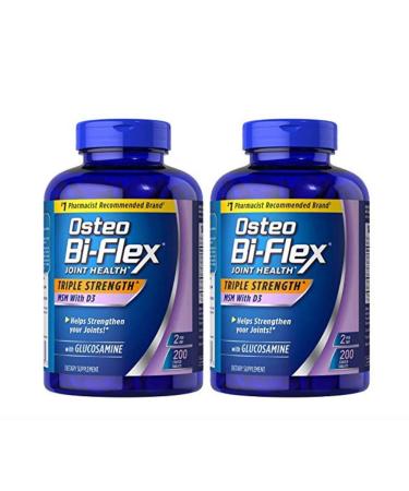 Osteo Biflex Triple Stregnth MSM Vitamin D3 200 tabs (2 Pack)