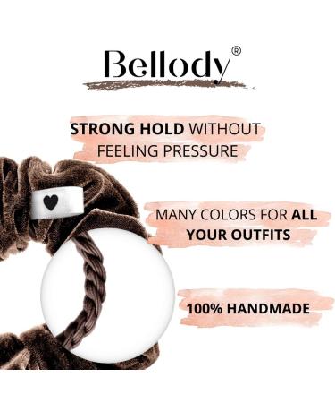 Bellody Velvet Scrunchies - Mocha Brown Hair Tie | Soft Strong Hold & Exclusive Colors - Perfect for All Hairstyles - Buy Online on GoSupps.com