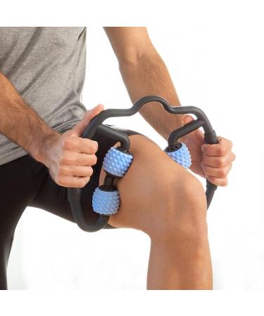 InnovaGoods Self-Massager with Rollers for Adults | Unisex Black & Blue - Portable 25 x 27 x 5 cm - International Shipping Available - Buy Online on GoSupps.com