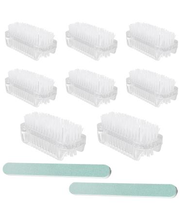 Jortmrd 8 pieces double -sided hand brush nail brush with hard bristle hand washing brush fingernail brush nail Brush fingerbrush for cleaning by hand nail bathroom sinks (including 2 nail files) - Buy Online on GoSupps.com