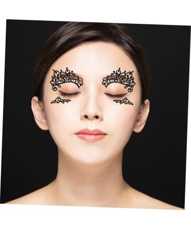 Beavorty 3 Pairs Lace Eyeliner Stickers Glitter Eyeliner Halloween Party Favor Masquerade Party Makeup Black 13X6cm Black - Buy Online on GoSupps.com