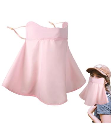 Bexdug Sun Face Shield UV protection UV facial protection cover |Soft facial sun protection cover face cover for sun protection |Sun protection neckercheck facial protection scarf with ear loop pink