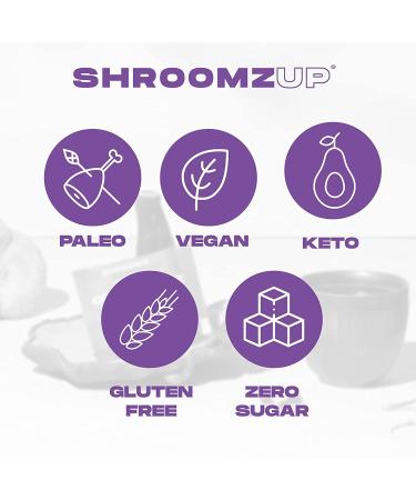 ShroomzUp Mushroom Coffee Instant - 15 Pack with Lions Mane, Reishi, Chaga & Cordyceps Mushrooms - Vegan Nootropic Coffee for Focus - Arabica & Robusta Blend - Buy Online on GoSupps.com