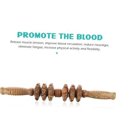 Minkissy Wooden Massager with 6 Wheels - Versatile Back Neck & Shoulder Tool for Muscle Relief | Premium Wooden Roller for Home Therapy - Buy Online on GoSupps.com