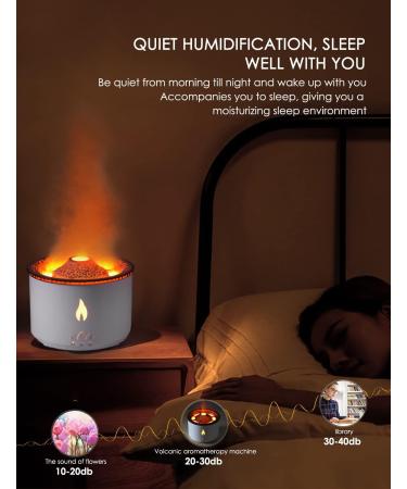 360ML Essential Oil Volcano Humidifier with Flame Lights - 2 Mist Modes, Waterless Auto Shut-Off - Ideal for Bedroom and Office - GJCrafts - Buy Online on GoSupps.com